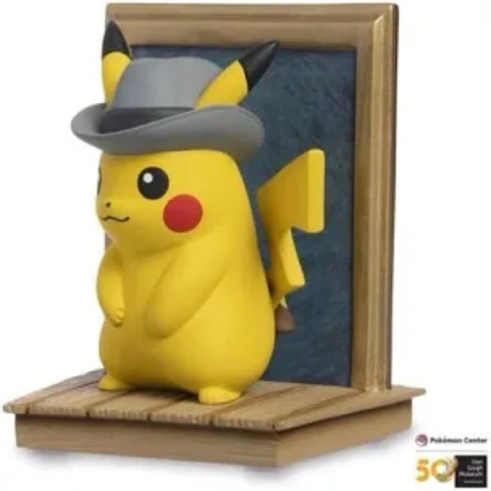 Pokemon Center x Van Gogh Museum Pikachu Figure - White and Black